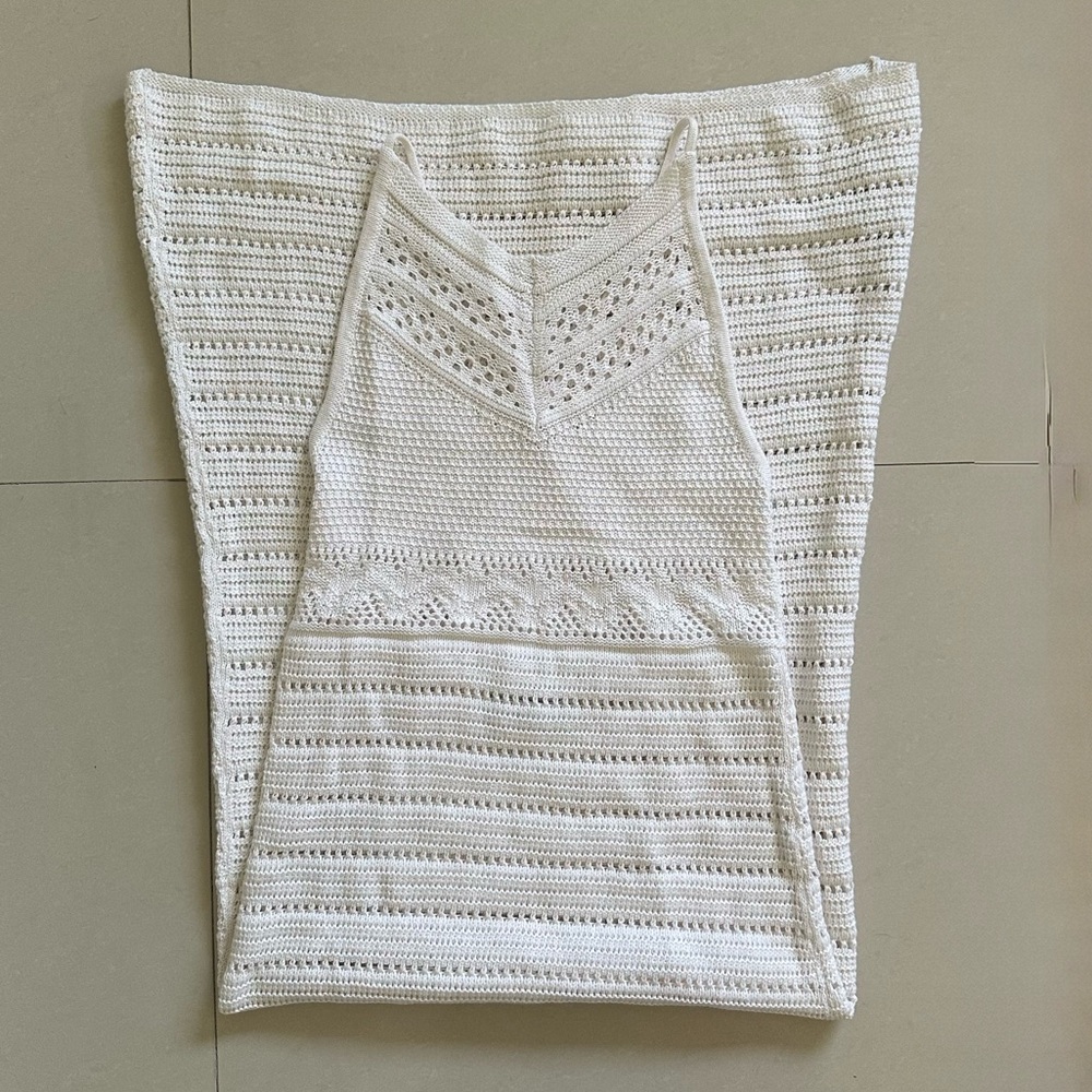 Zara White Crochet Maxi Dress